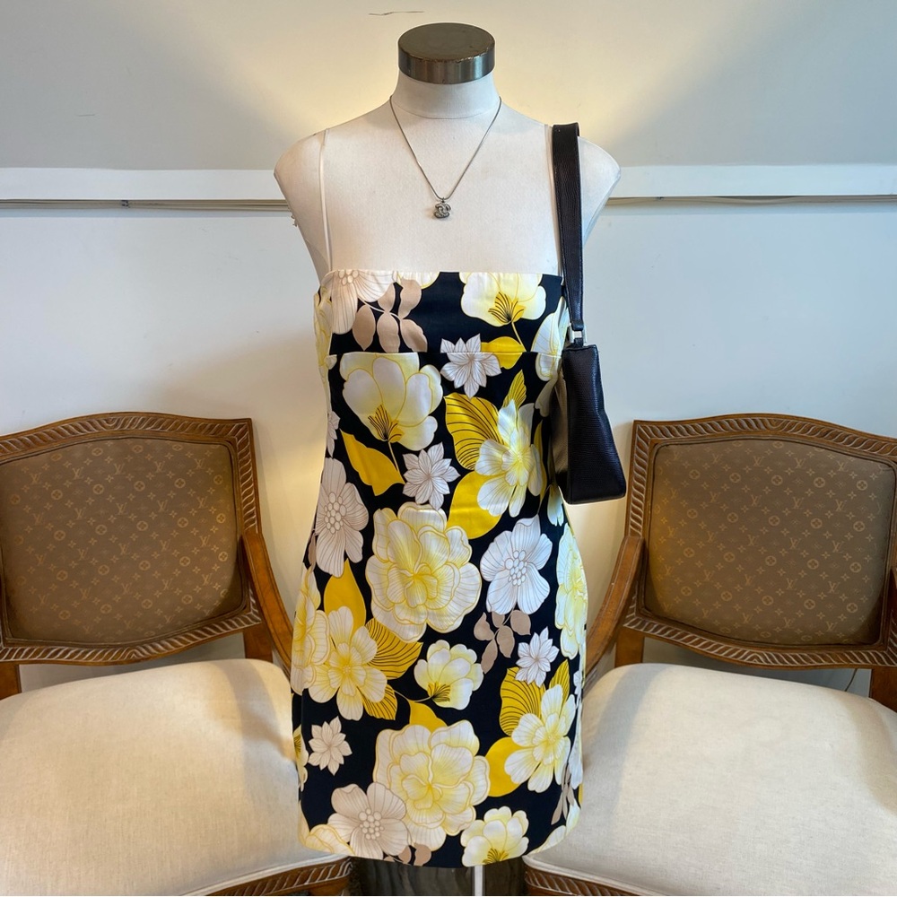 Vintage 90s Y2K Cache Floral Mini Dress, Cotton